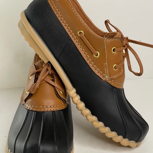 Outwoods Autumn 81439-155 Womens Brown Blue Duck Rain Camping Boots Shoes Sz. 6 - Picture 1 of 11